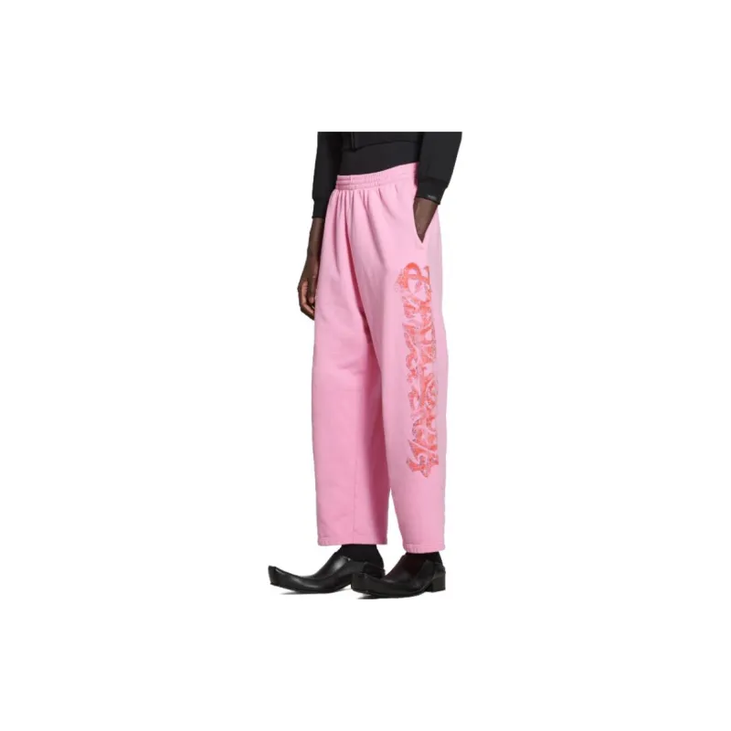 Balenciaga Casual Pants Loose Fit Style Unisex Pink-4