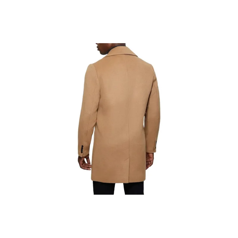 GUESS Bel Air Melton Wool-Blend Peacoat Coats Men's Brown-3