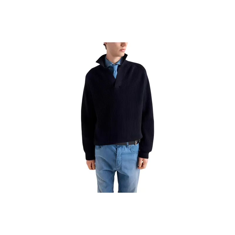 PRADA SS24 Cashmere Sweater Men's Blue-3