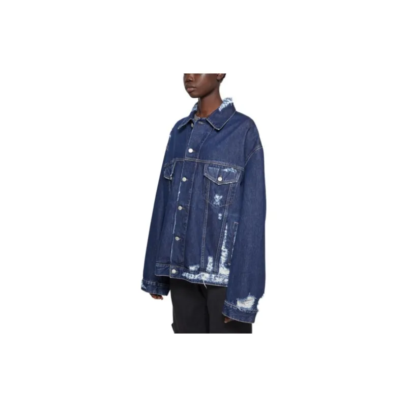 Acne Studios Relaxed Fit Distressed Denim Jacket-2