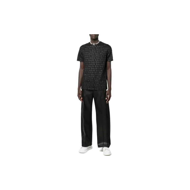 BALMAIN T-Shirts Men Black-1