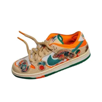Jarritos x Nike SB Anti Slip Wear Resistant Low Top Skateboard Shoes Unisex Beige Orange White