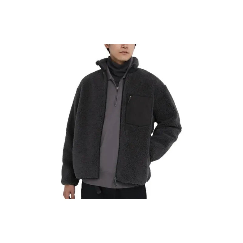 UNIQLO Velvet feel Coat Unisex Dark Gray-2