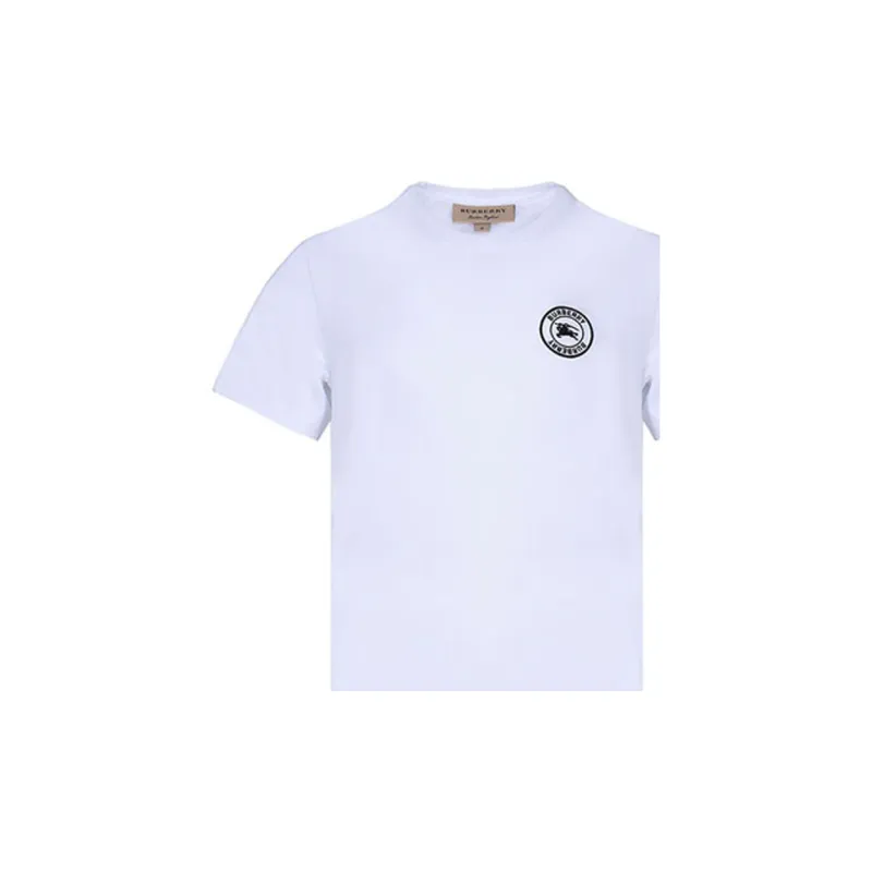 Burberry Embroidered Logo Cotton T shirt-4