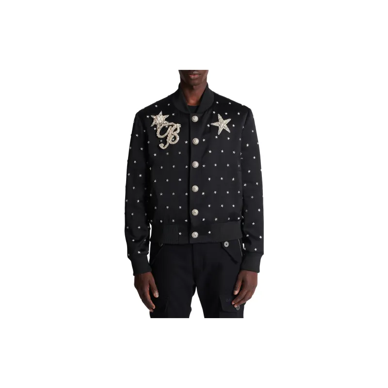 BALMAIN Stars embroidered Bomber Jacket-5