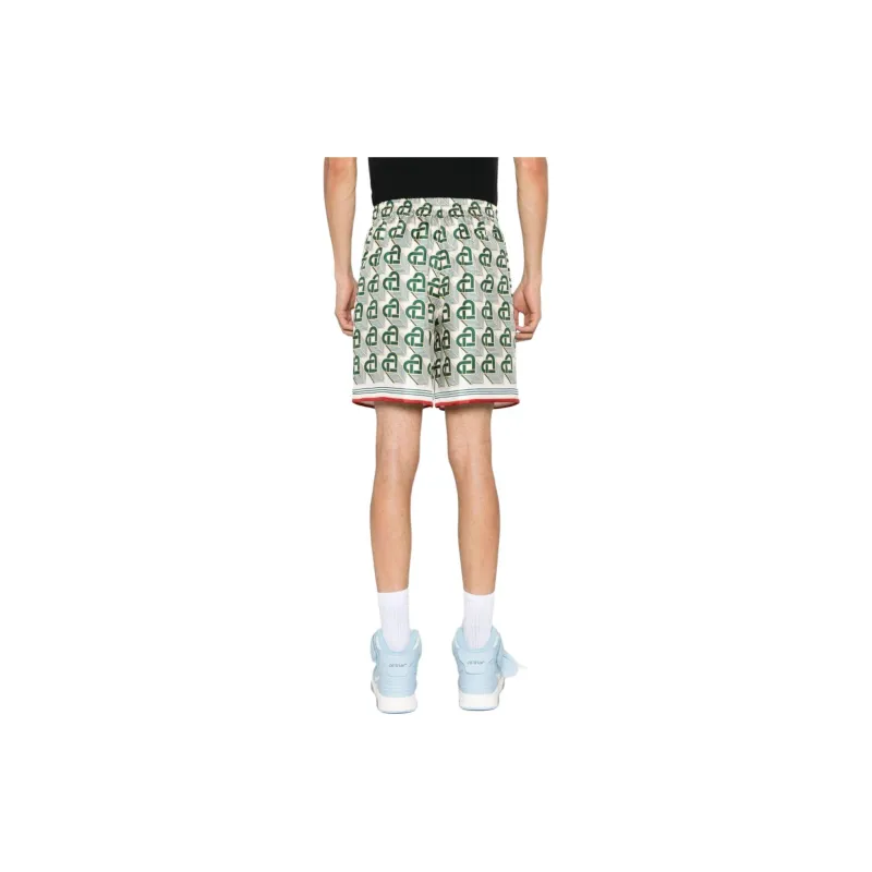 CASABLANCA Heart Monogram Silk Short-2