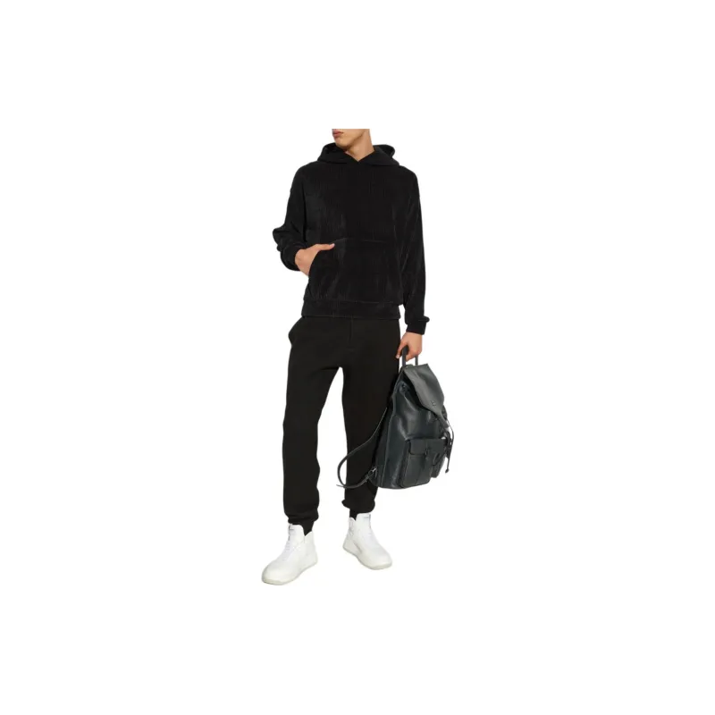 EMPORIO ARMANI Drop Shoulder Corduroy Hoodie-1