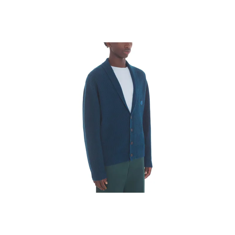 Maison Kitsune Bold Fox Head-appliqué Ribbed Cardigan-4