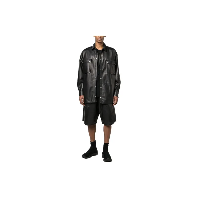 BALMAIN Knee-Length Leather Shorts-1