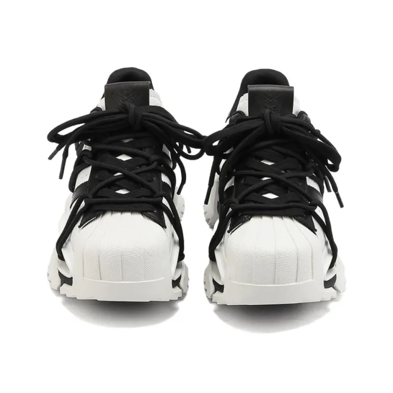 M88M Cushioning Anti Slip And Wear Resistant Low Top Chunky Sneakers Unisex Black White-2