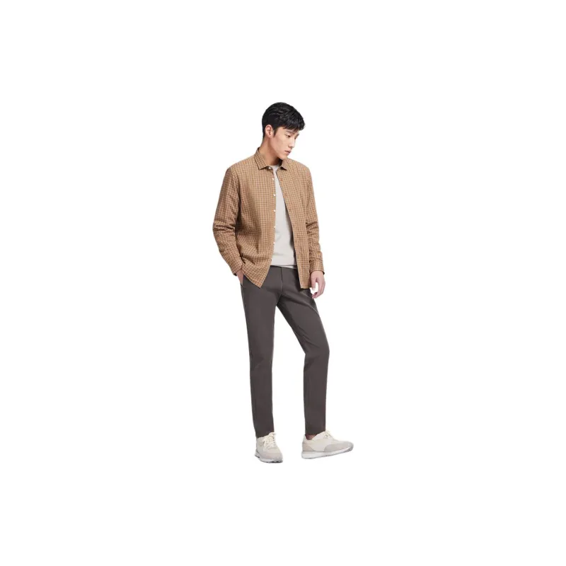 GOLDLION Shirt Men's Coffee Plaid-1