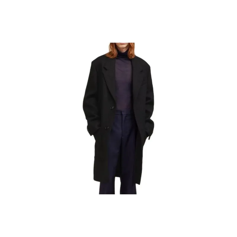 Ami Paris Single Breasted Long Coat-1