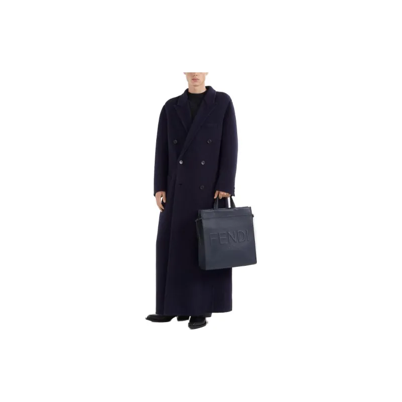 FENDI Coats Men Navy Blue-2