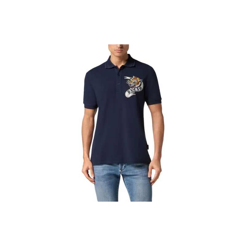 PHILIPP PLEIN Tattoo print Cotton Polo Shirt-1