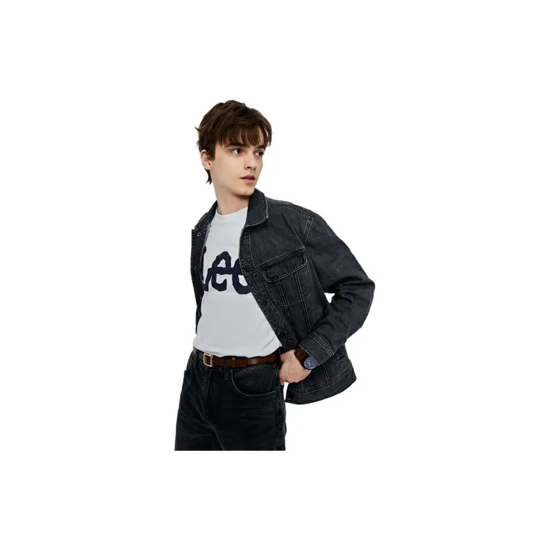 Lee SS23 Denim Jacket Spring Fall Men's Dark Gray-4