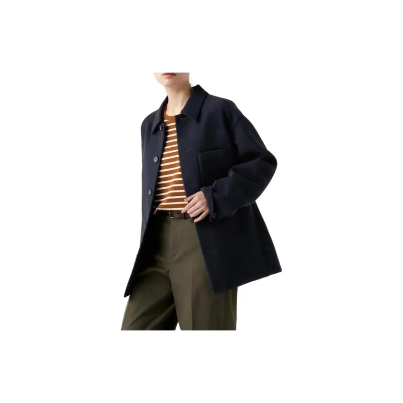 UNIQLO Jackets Coats Unisex Navy Blue-2