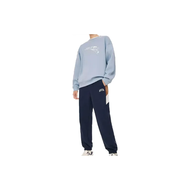 Anta Life Collection Knitted Sweatpants Men's Mysterious Blue-5