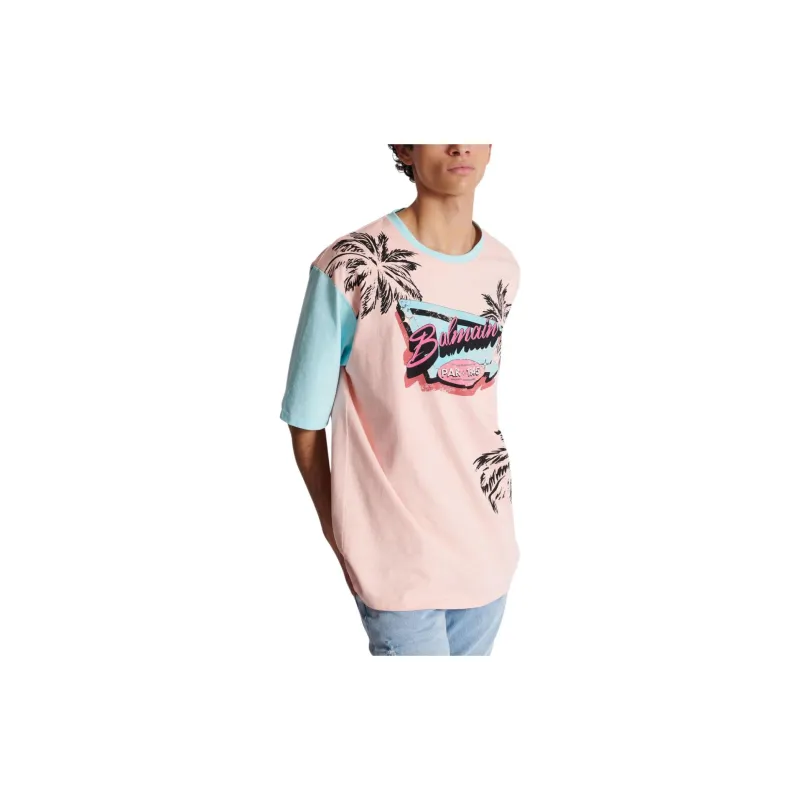 BALMAIN Miami Printed Loose T Shirt-4