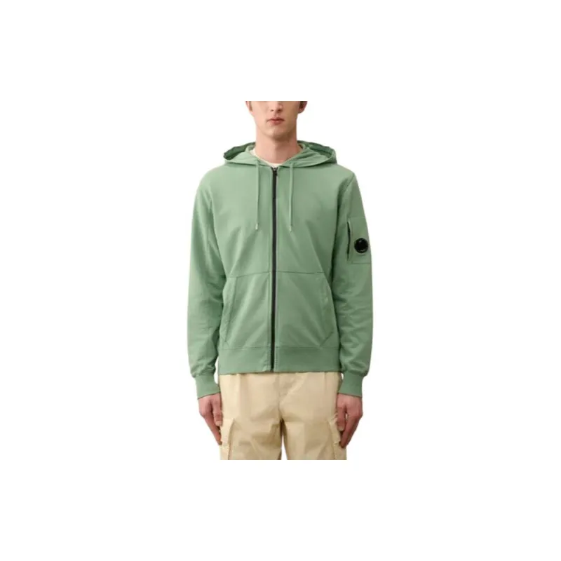 C.P.Company Light Fleece Zipped Hoodie Jackets Coats Men's Green-2