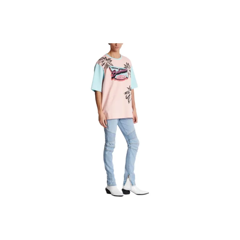BALMAIN Miami Printed Loose T Shirt-1
