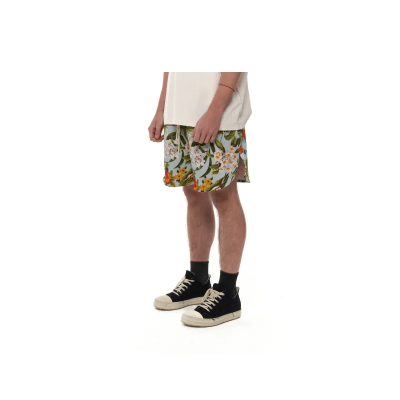 JUNGLE GURL Drawstring Straight Fit Casual Shorts Unisex Blue-2
