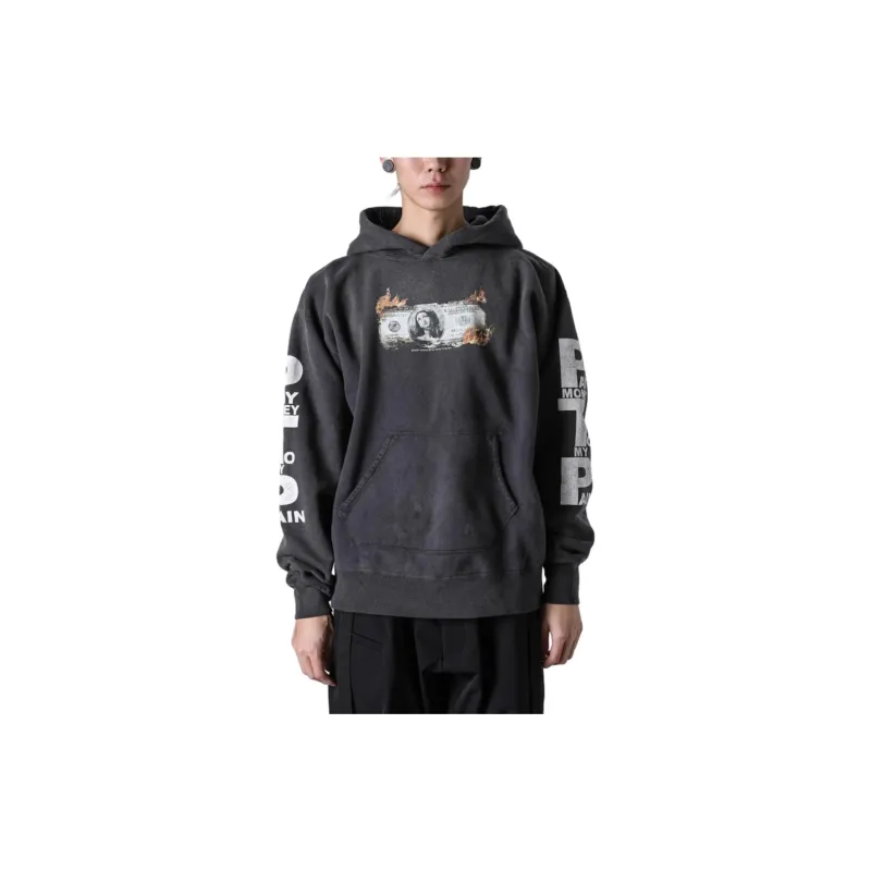 SAINT Mxxxxxx Burned Money Print Pullover Hoodie-2