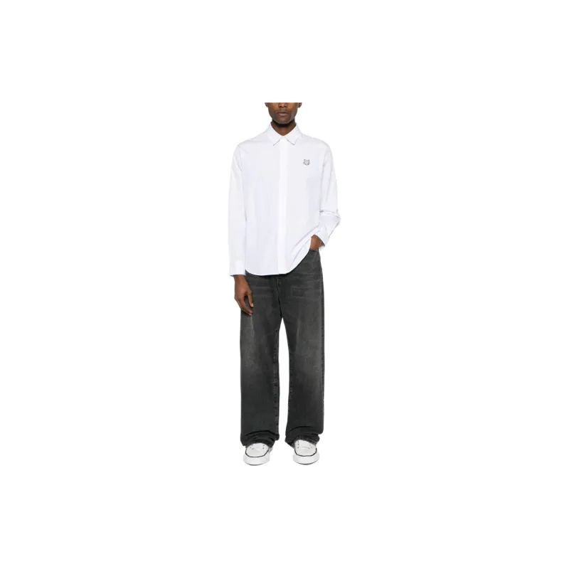 Maison Kitsune Fox patch Cotton Shirt-1