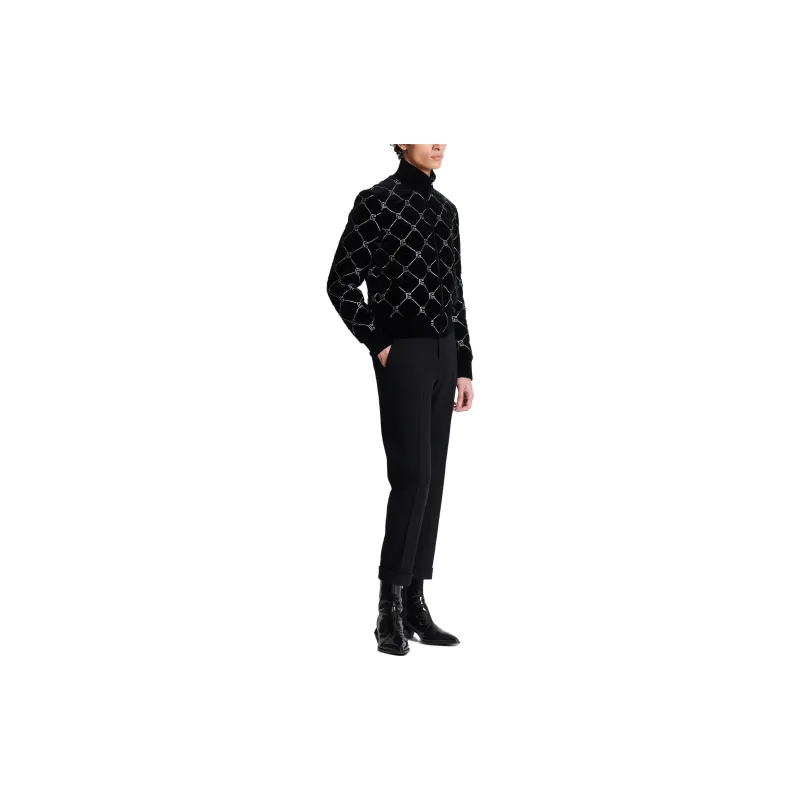BALMAIN Rhinestone embellished Quilted Bomber Jacket-3
