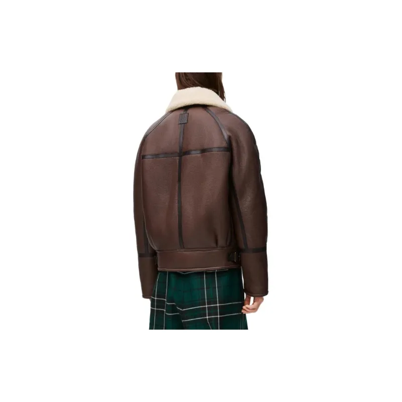 LOEWE FW24 Leather Jacket Men's Brown-2