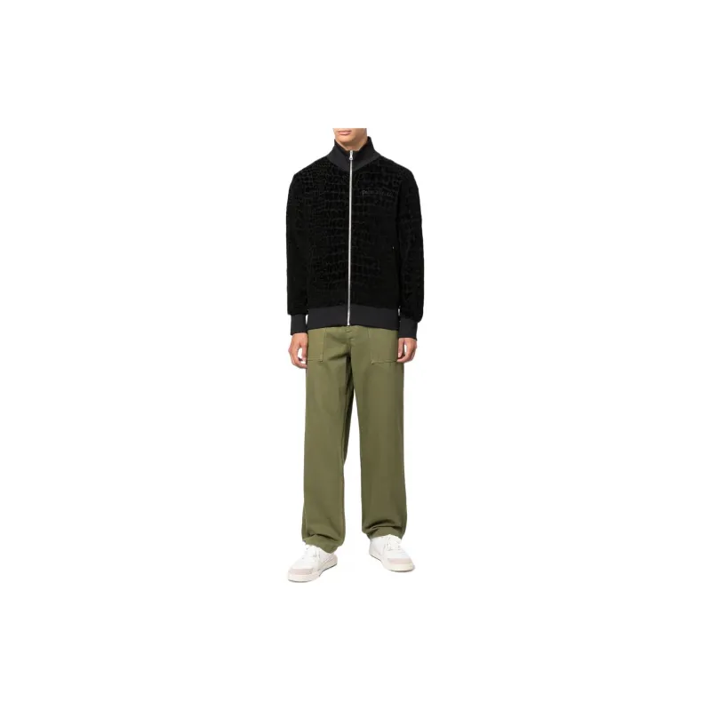 PALM ANGELS Funnel Neck Zip-up Jumper-1