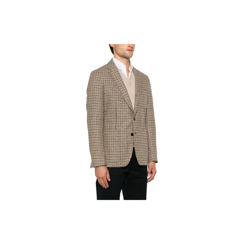 FURSAC Houndstooth pattern Wool Blazer-3