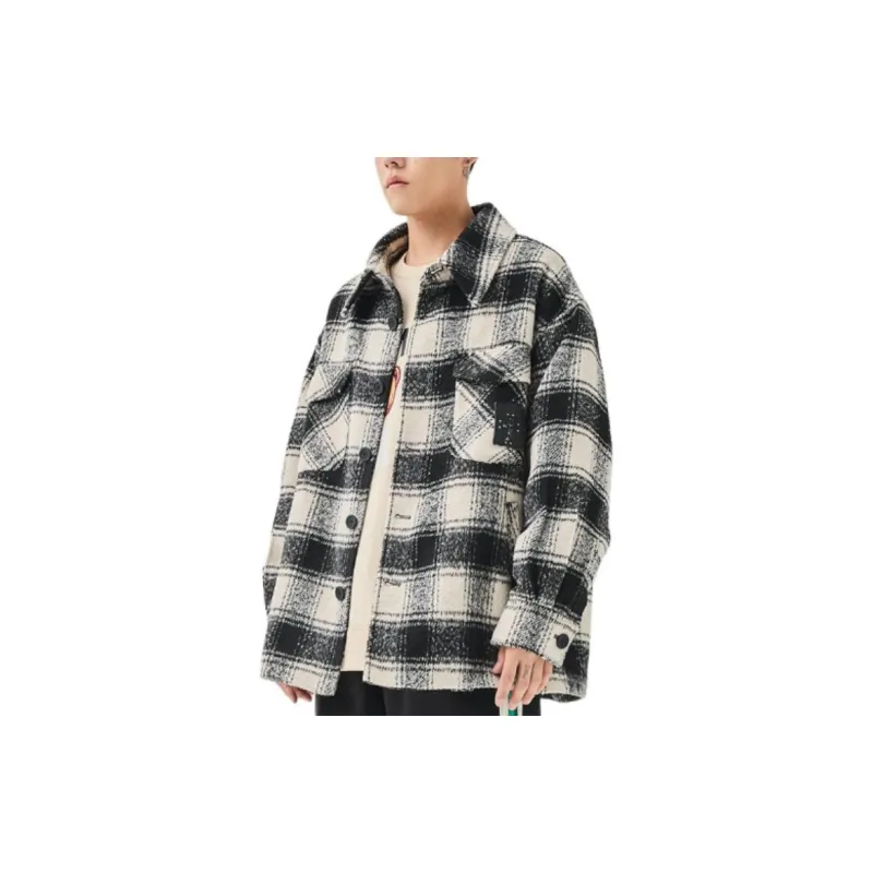 TSMLXLT Jackets & Coats Unisex Black White Plaid-2