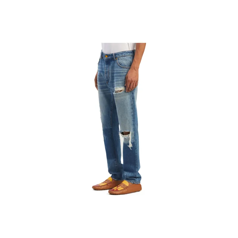 PALM ANGELS X Moncler Distressed Straight leg Jeans-3