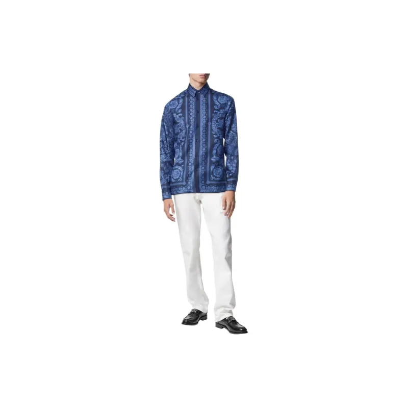 VERSACE Barocco-print Silk Shirt-1
