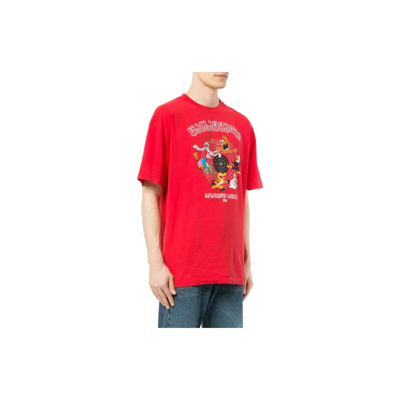 Vetements T-Shirts Men Red-2