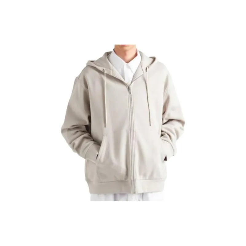 PRADA Cotton And Cashmere Hoodie Jackets Coats Men's Chalk White-3