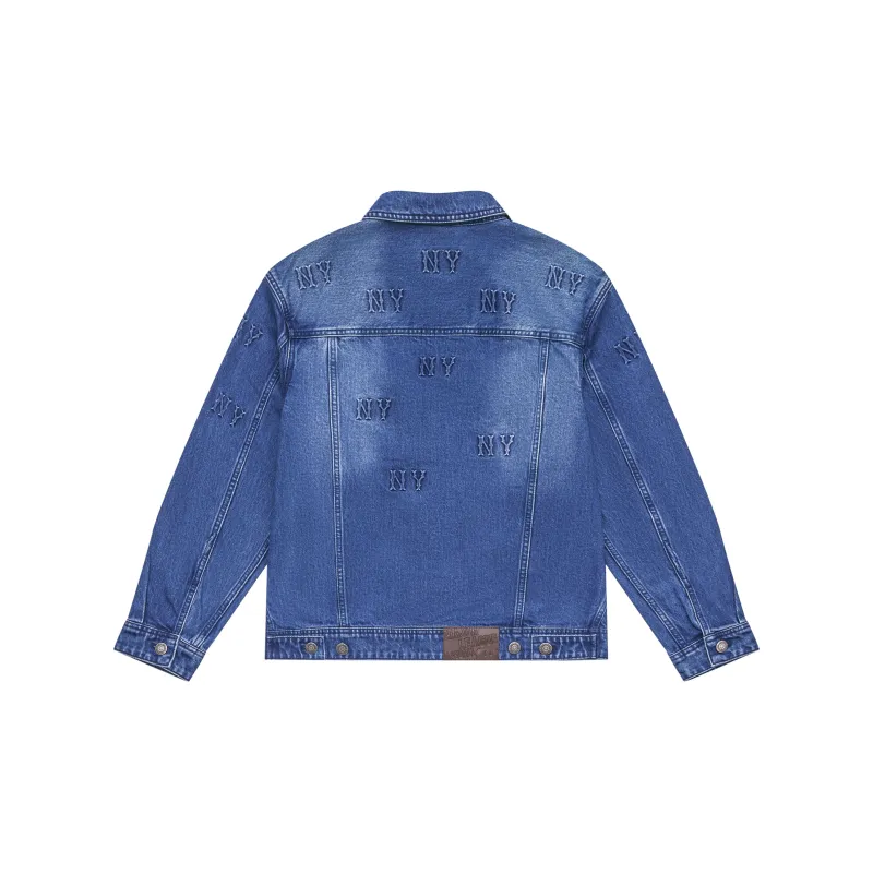 MLB New York Yankees MONOGRAM Monogram Collection 24FW Denim Jacket Unisex Indigo-1