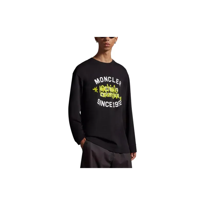 Moncler Logo Long Sleeve T-Shirt T-Shirt Men's Black-3