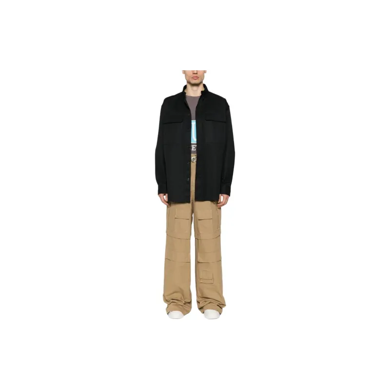 OFF WHITE Logo Embroidered Long Sleeved Shirt-2