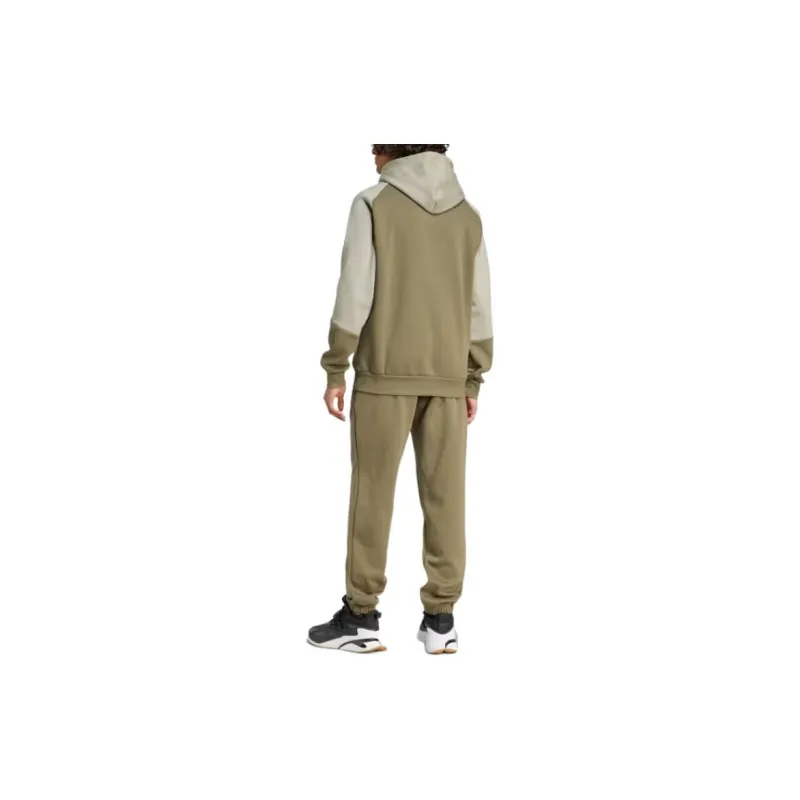 Adidas COLORBLOCK SPORTSWEAR FLEECE COLORBLOCK TRACK SUIT Sweatshirt Set Men's Olive-2