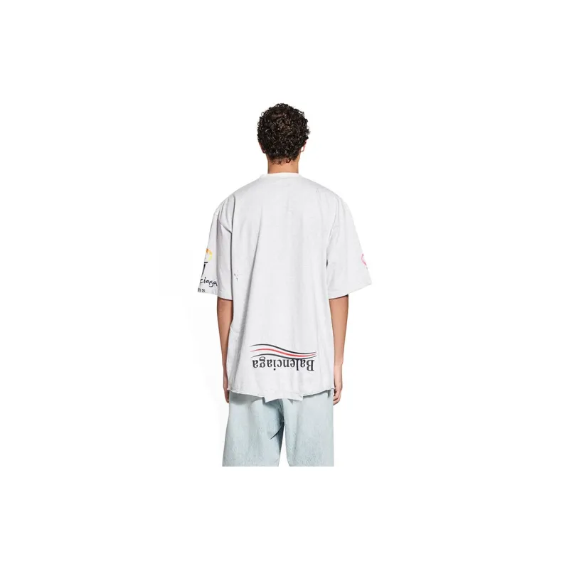 Balenciaga FW22 T Shirt Loose Fit Style Men's White-3