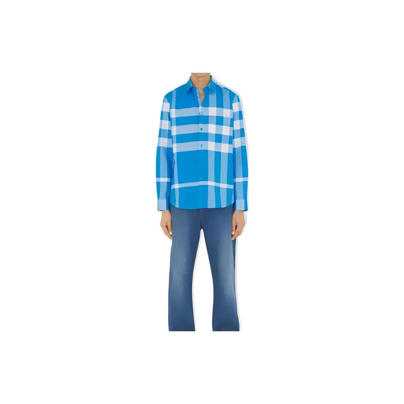 Burberry SS23 Shirt Men's Vivid Blue-4