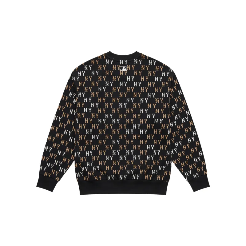 MLB MONOGRAM Collection New York Yankees 24FW Crewneck Sweatshirt Unisex Black-1