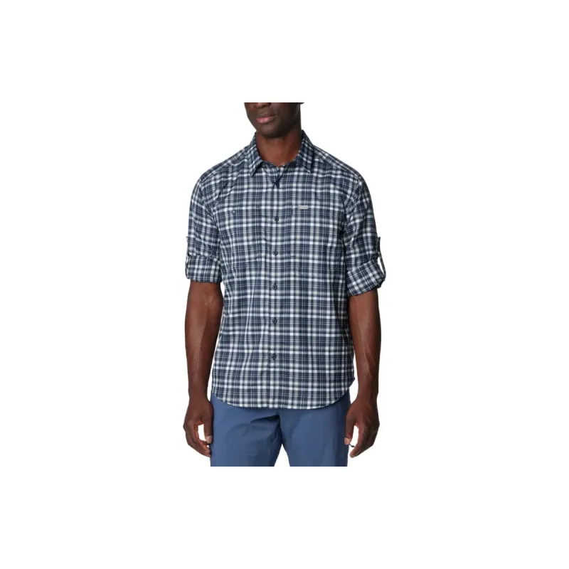 Columbia Silver Ridge™ Utility Lite Plaid Shirt Shirt Men's College Navy Blue Plaid-1