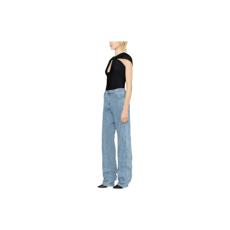 Mugler Snow Spiral Straight leg Jeans-3