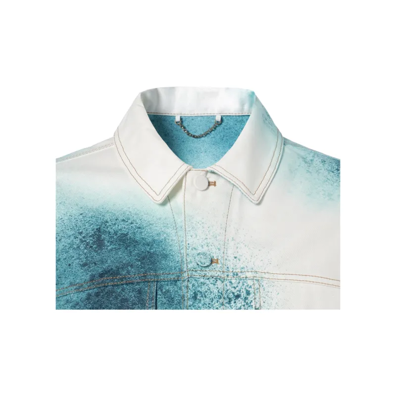 LOUIS VUITTON Pre Owned 20's Spray paint Denim Jacket-5