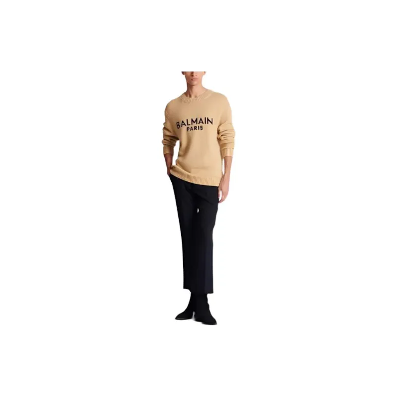 BALMAIN Jacquard Logo Crewneck Sweater-1