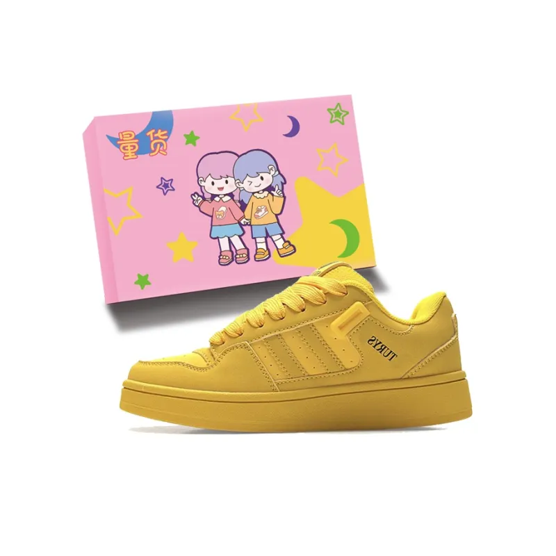 LIANGHUO Anti Slip Wear Resistant Low Top Skateboard Shoes Women's Full Yellow-0