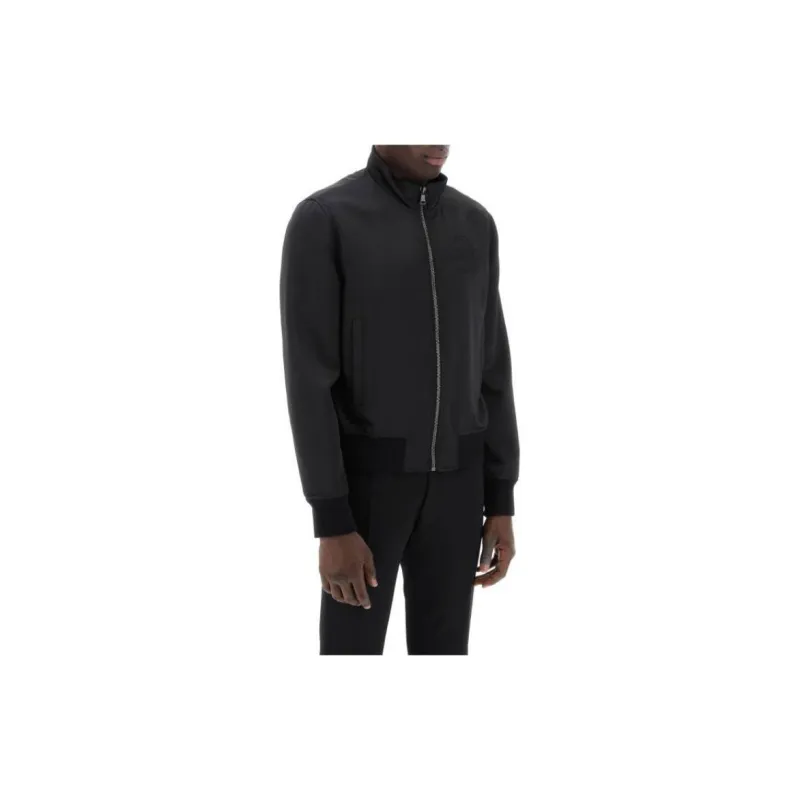 BALMAIN Logo Embroidered Zipped Bomber Jacket-2