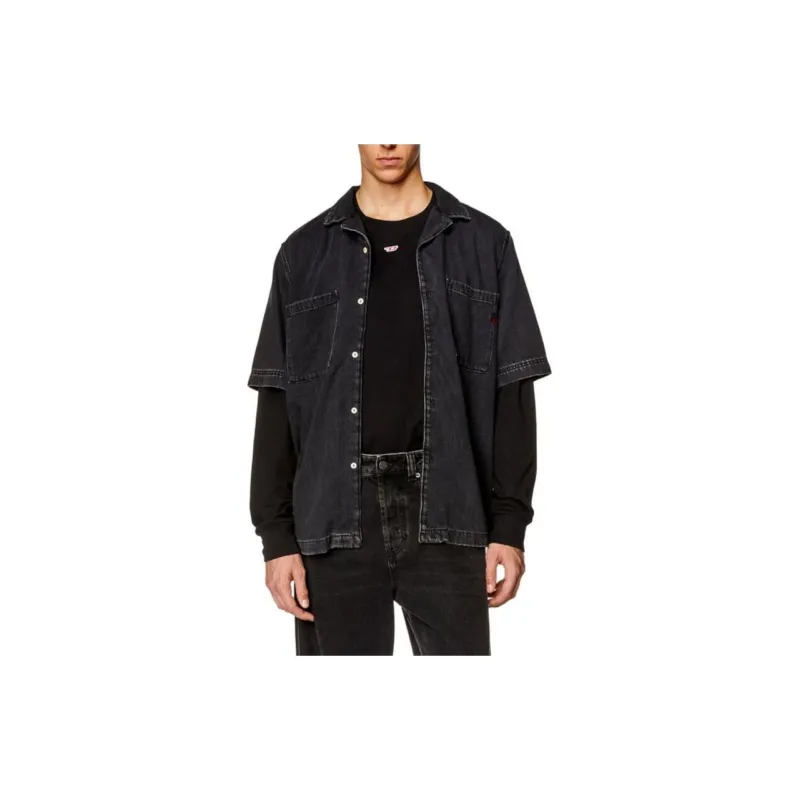 DIESEL D Paroshort Short sleeved Denim Shirt-3